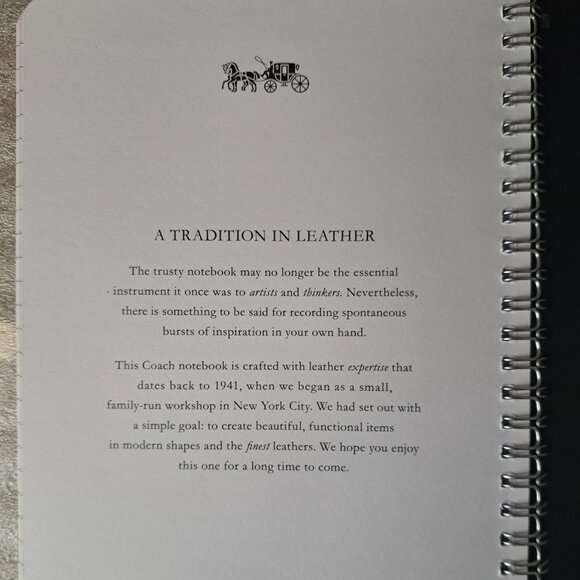 NWT Coach Leather Notebook in Chalk - Picture 5 of 9